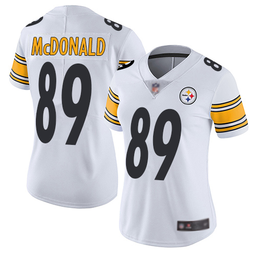 Women Pittsburgh Steelers Football 89 Limited White Vance McDonald Road Vapor Untouchable Nike NFL Jersey